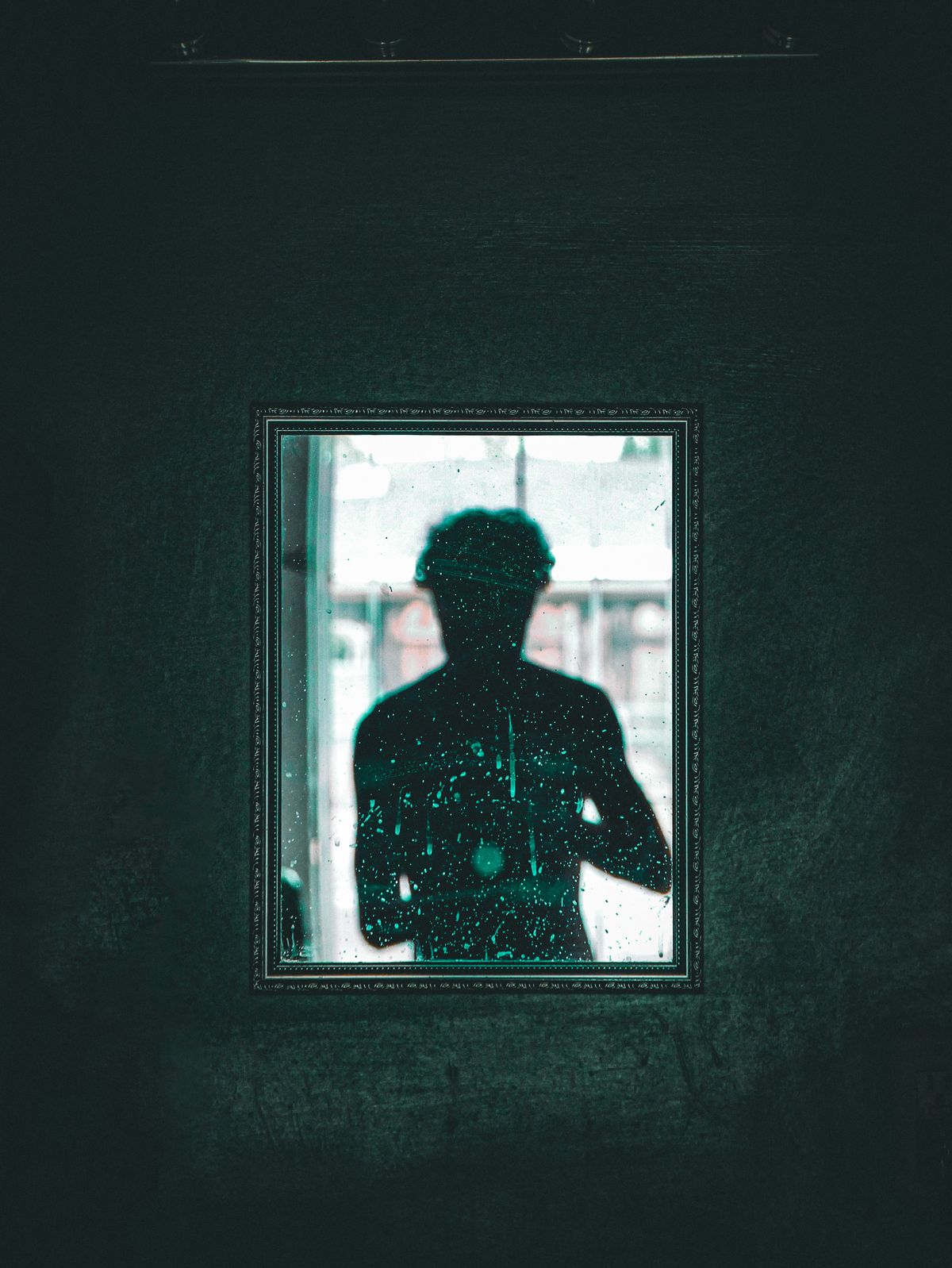 Abstract shadow figure evoking invisible or absent reflection Silhouette and shadow play suggesting depersonalization and the feeling of not seeing yourself clearly