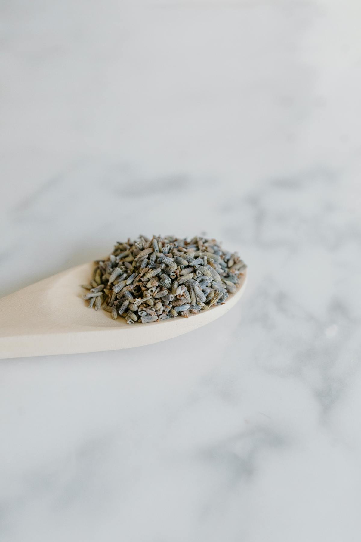 Fresh lavender sprigs and botanicals on neutral linen suggesting gentle home cleansing